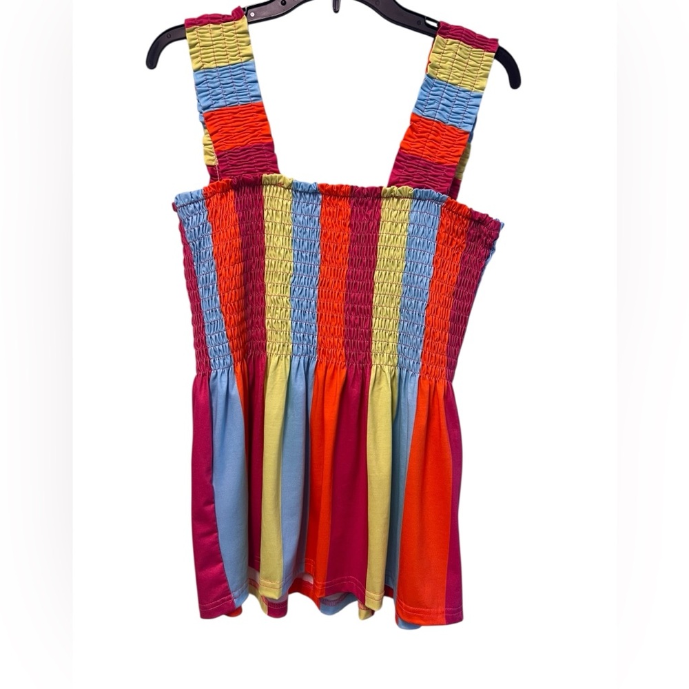 Vibrant Multicolor Women's Smocked Blouse